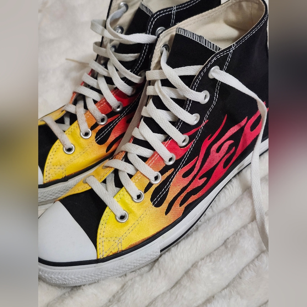 Converse Chuck 70 Hi Top Flames Fire Archive Print #1H731 - Grunge Y2k